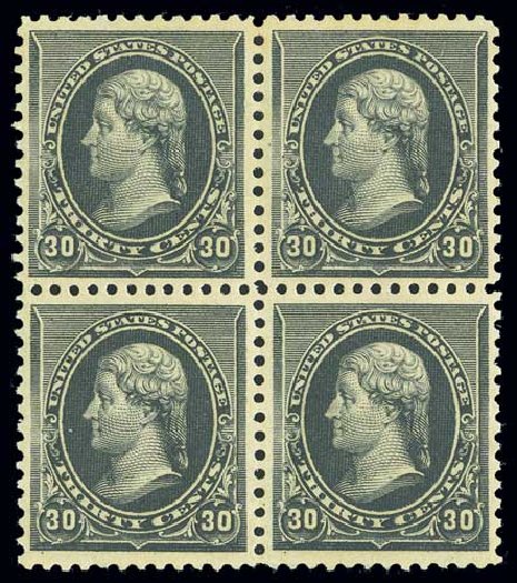 Prices of US Stamps Scott Catalog # 228 - 1890 30c Jefferson. Matthew Bennett International, Sep 2012, Sale 345, Lot 254