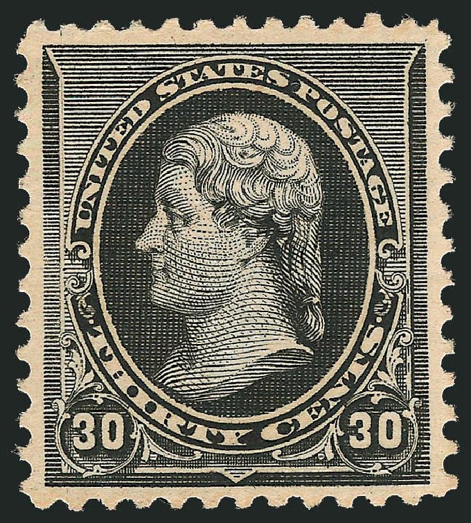 Values of US Stamp Scott Catalogue 228: 1890 30c Jefferson. Robert Siegel Auction Galleries, Mar 2012, Sale 1021, Lot 444