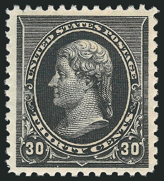 US Stamps Values Scott 228: 30c 1890 Jefferson. Robert Siegel Auction Galleries, Jun 2012, Sale 1026, Lot 1304
