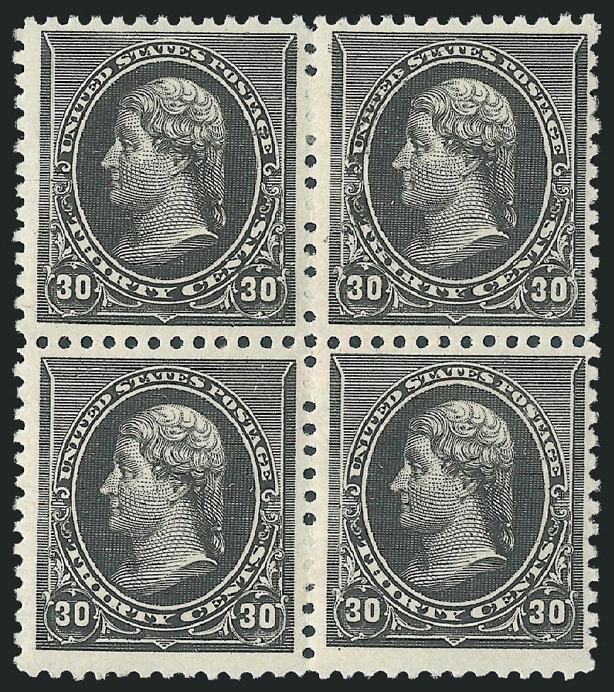 US Stamps Values Scott Cat. 228 - 30c 1890 Jefferson. Robert Siegel Auction Galleries, Mar 2012, Sale 1021, Lot 445