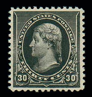 US Stamps Values Scott Catalog # 228 - 1890 30c Jefferson. Matthew Bennett International, Dec 2007, Sale 325, Lot 1712
