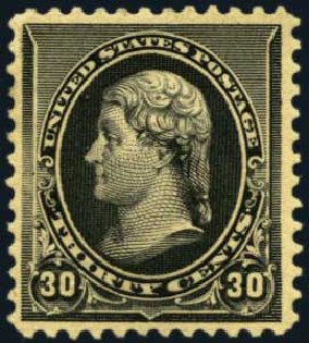 Value of US Stamps Scott Catalogue 228: 1890 30c Jefferson. Harmer-Schau Auction Galleries, May 2012, Sale 93, Lot 292