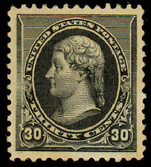 US Stamp Prices Scott # 228: 1890 30c Jefferson. Daniel Kelleher Auctions, Jul 2011, Sale 625, Lot 803