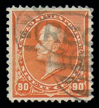 Cost of US Stamps Scott # 229: 90c 1890 Perry. Matthew Bennett International, Dec 2007, Sale 323, Lot 457