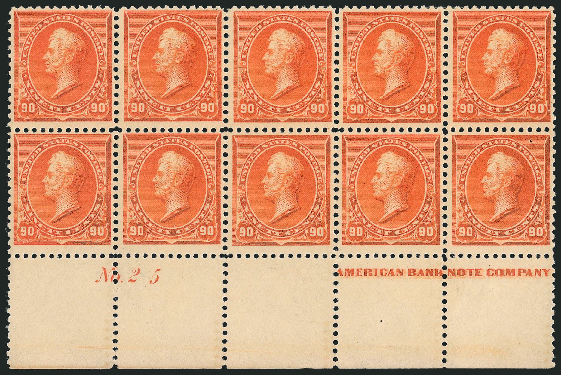US Stamp Price Scott Catalogue #229: 90c 1890 Perry. Robert Siegel Auction Galleries, Nov 2014, Sale 1084, Lot 3517