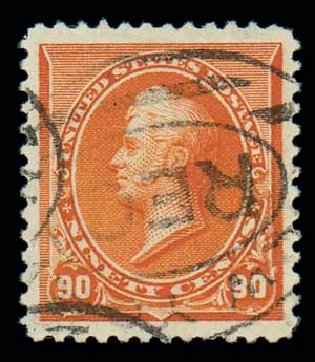 US Stamps Prices Scott Cat. 229: 90c 1890 Perry. Matthew Bennett International, Dec 2007, Sale 323, Lot 458