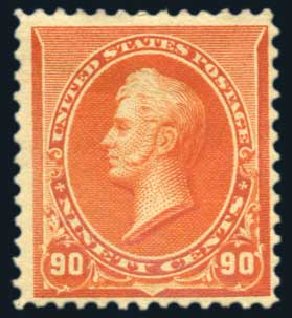 Costs of US Stamp Scott Cat. # 229 - 90c 1890 Perry. Harmer-Schau Auction Galleries, Jun 2008, Sale 78, Lot 1408