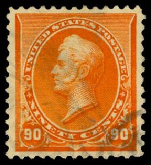 US Stamps Price Scott # 229: 90c 1890 Perry. Daniel Kelleher Auctions, Dec 2014, Sale 661, Lot 198