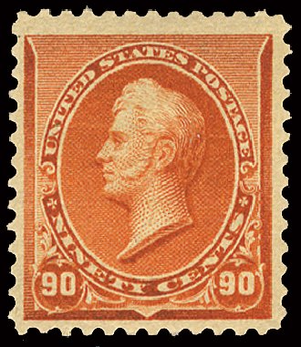 Price of US Stamp Scott Cat. #229: 1890 90c Perry. Cherrystone Auctions, Feb 2011, Sale 201102, Lot 69
