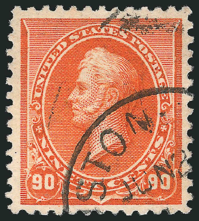 US Stamp Prices Scott 229: 90c 1890 Perry. Robert Siegel Auction Galleries, Oct 2010, Sale 997, Lot 5669