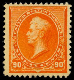 Cost of US Stamp Scott 229: 1890 90c Perry. Daniel Kelleher Auctions, Mar 2013, Sale 635, Lot 320
