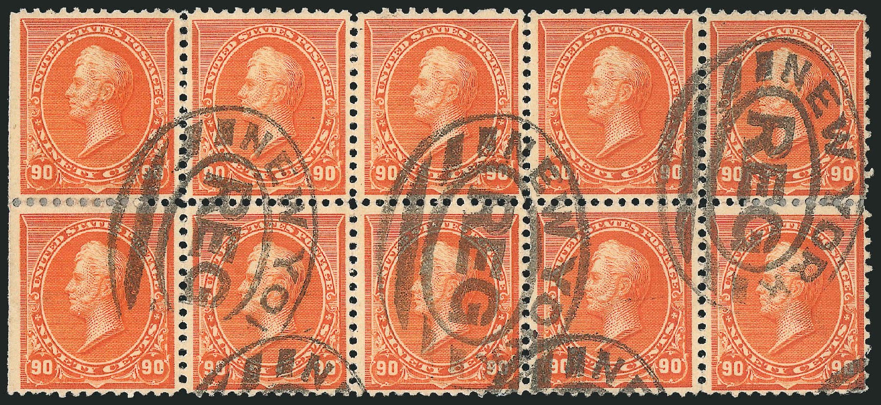 Costs of US Stamp Scott 229: 1890 90c Perry. Robert Siegel Auction Galleries, Nov 2014, Sale 1084, Lot 3520