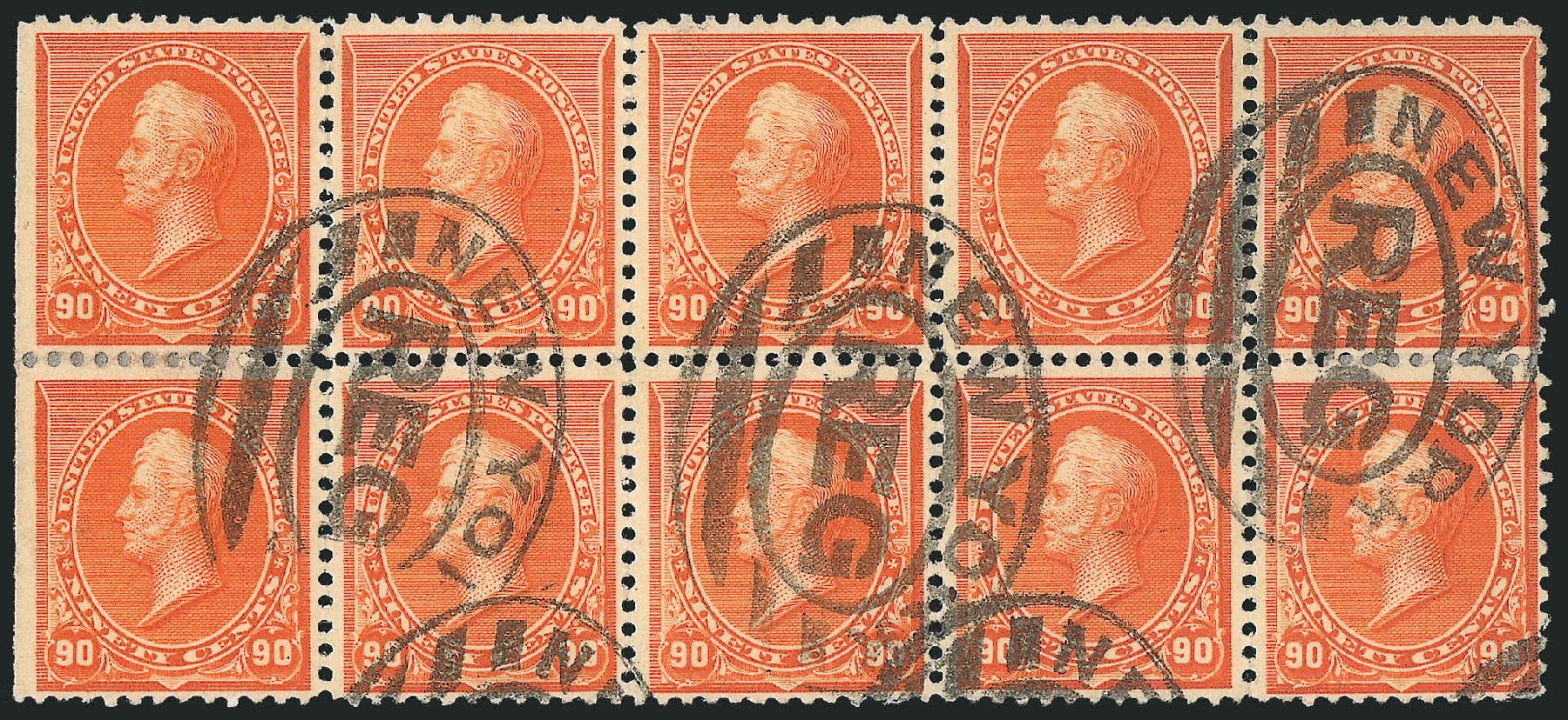 Costs of US Stamp Scott 229: 1890 90c Perry. Robert Siegel Auction Galleries, Nov 2014, Sale 1084, Lot 3520