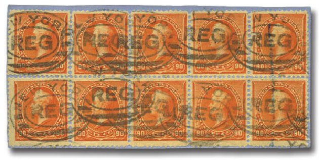 Prices of US Stamp Scott Catalogue 229: 1890 90c Perry. Matthew Bennett International, Mar 2011, Sale 337, Lot 2661