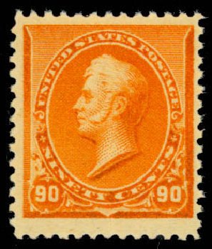 Cost of US Stamps Scott 229: 1890 90c Perry. Daniel Kelleher Auctions, Mar 2013, Sale 635, Lot 321