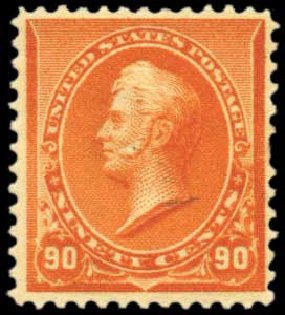 Values of US Stamp Scott 229: 90c 1890 Perry. Harmer-Schau Auction Galleries, Oct 2010, Sale 87, Lot 195