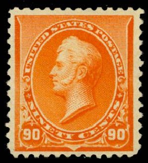 US Stamp Price Scott Catalogue #229 - 90c 1890 Perry. Daniel Kelleher Auctions, Oct 2014, Sale 660, Lot 2205
