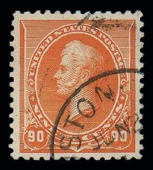 US Stamp Value Scott 229 - 1890 90c Perry. Matthew Bennett International, Jun 2007, Sale 319, Lot 1232