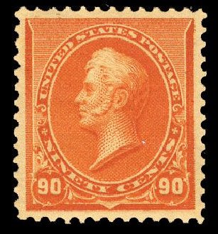 Costs of US Stamps Scott Cat. 229 - 90c 1890 Perry. Cherrystone Auctions, Jan 2008, Sale 200801, Lot 1142
