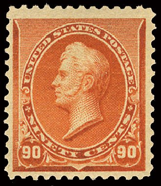 US Stamp Value Scott Cat. 229 - 90c 1890 Perry. Cherrystone Auctions, Mar 2009, Sale 200903, Lot 163