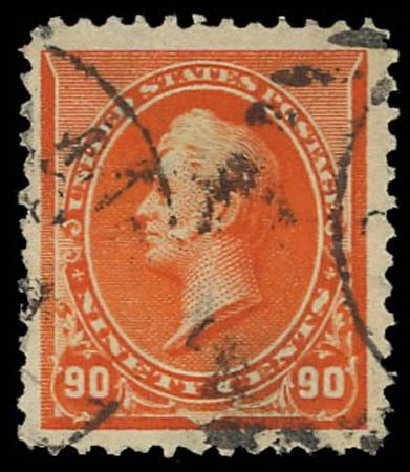 Values of US Stamp Scott Catalogue 229 - 1890 90c Perry. Daniel Kelleher Auctions, Oct 2011, Sale 626, Lot 213