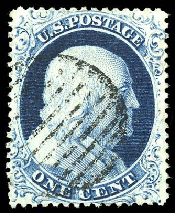 Value of US Stamps Scott # 23 - 1c 1857 Franklin. Matthew Bennett International, Dec 2008, Sale 330, Lot 1437