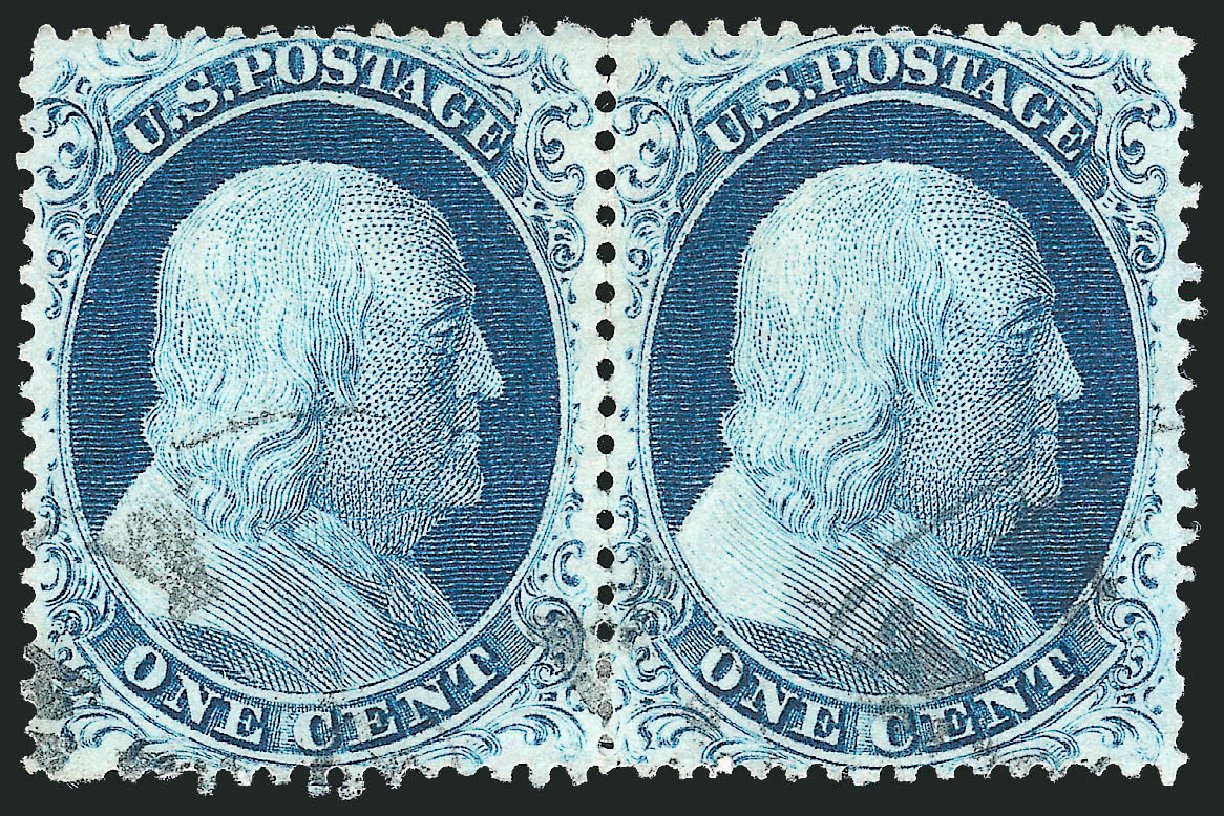 Values of US Stamps Scott Catalog 23 - 1c 1857 Franklin. Robert Siegel Auction Galleries, Dec 2010, Sale 998, Lot 477