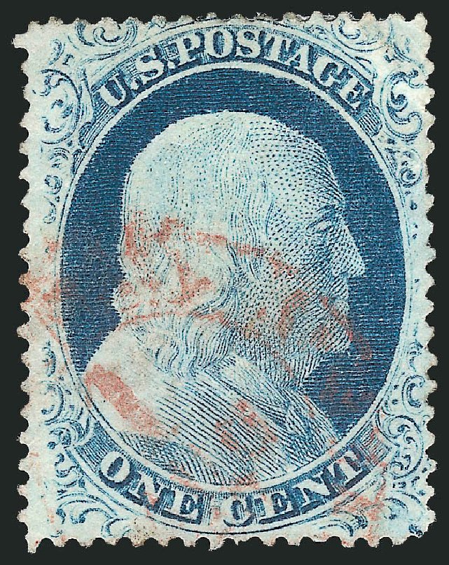 Costs of US Stamps Scott Catalog #23: 1857 1c Franklin. Robert Siegel Auction Galleries, Mar 2011, Sale 1006, Lot 1038