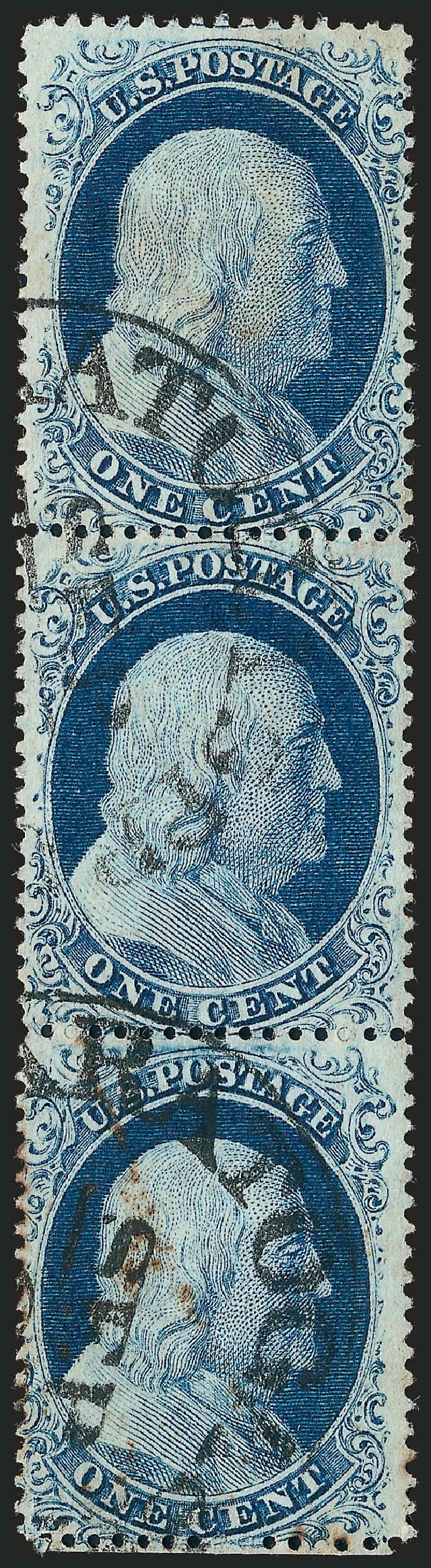 US Stamp Value Scott Cat. # 23: 1c 1857 Franklin. Robert Siegel Auction Galleries, Dec 2009, Sale 982, Lot 5108