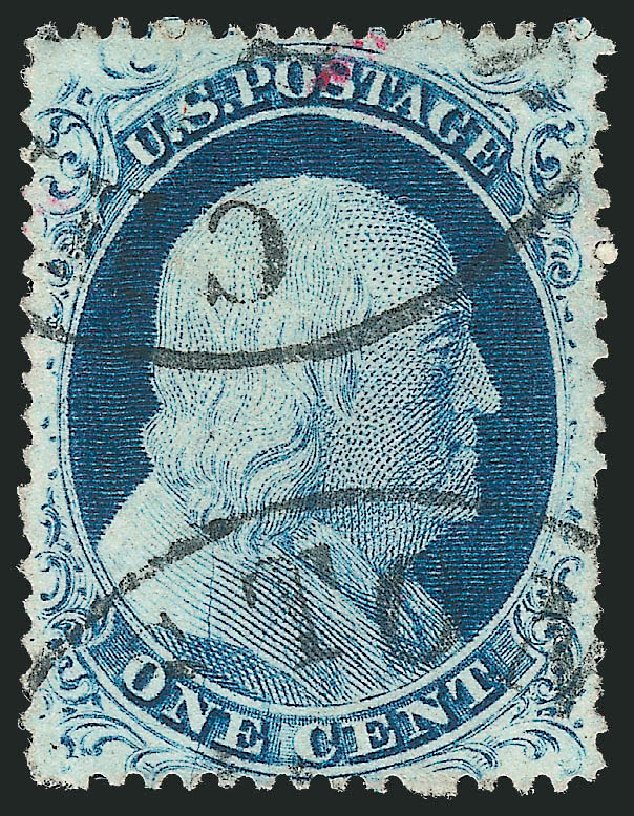 US Stamps Value Scott #23: 1c 1857 Franklin. Robert Siegel Auction Galleries, Dec 2010, Sale 998, Lot 458