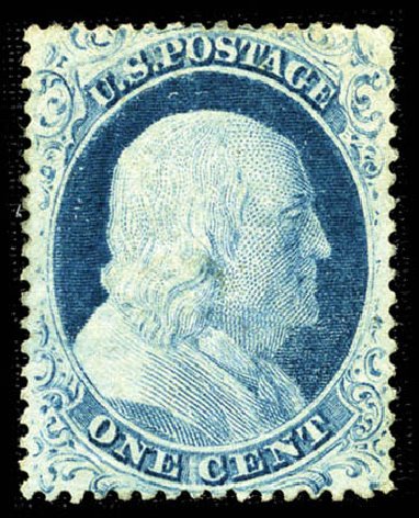 US Stamp Prices Scott Catalogue #23: 1857 1c Franklin. Matthew Bennett International, Feb 2012, Sale 340, Lot 109