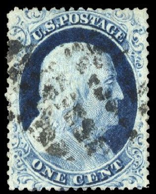 US Stamp Value Scott Catalog 23: 1857 1c Franklin. Cherrystone Auctions, Mar 2008, Sale 200803, Lot 69
