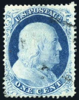 Costs of US Stamp Scott Catalogue #23: 1c 1857 Franklin. Harmer-Schau Auction Galleries, Feb 2010, Sale 84, Lot 1299
