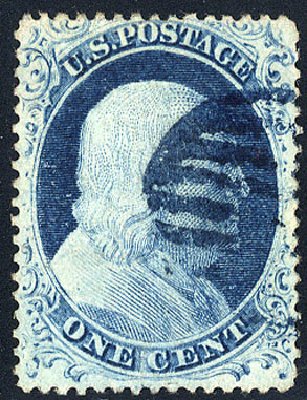 Prices of US Stamps Scott Cat. # 23: 1c 1857 Franklin. Cherrystone Auctions, May 2008, Sale 200805, Lot 70
