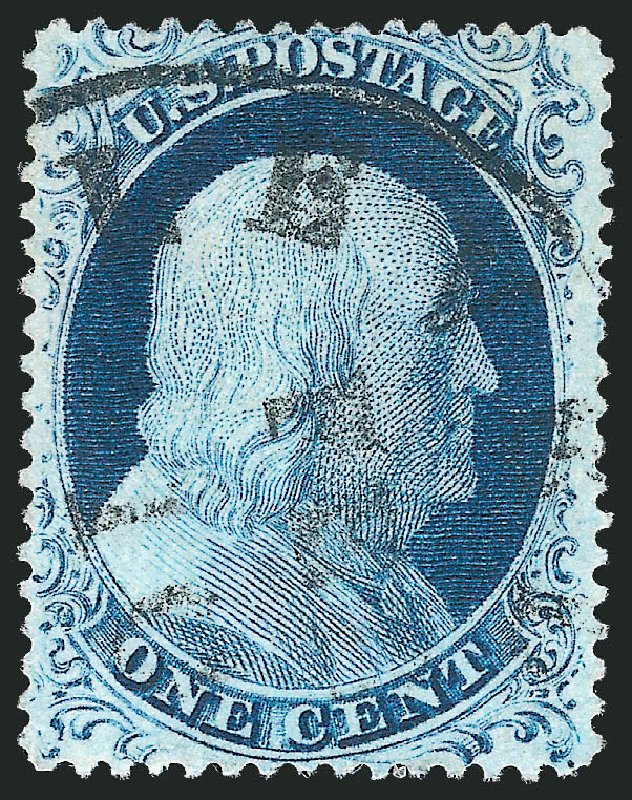 Value of US Stamp Scott Catalogue # 23 - 1857 1c Franklin. Robert Siegel Auction Galleries, Dec 2010, Sale 998, Lot 470