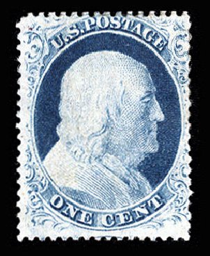 Cost of US Stamp Scott Catalog # 23: 1857 1c Franklin. Cherrystone Auctions, May 2013, Sale 201305, Lot 31