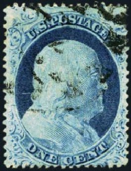 Price of US Stamps Scott Cat. #23: 1857 1c Franklin. Harmer-Schau Auction Galleries, Jan 2013, Sale 96, Lot 421