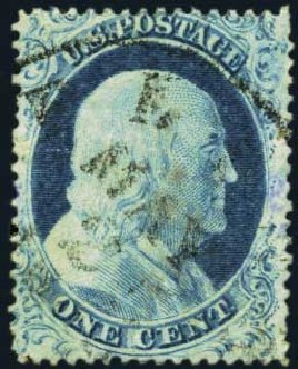 Prices of US Stamp Scott Catalogue #23 - 1857 1c Franklin. Harmer-Schau Auction Galleries, Aug 2012, Sale 94, Lot 1034