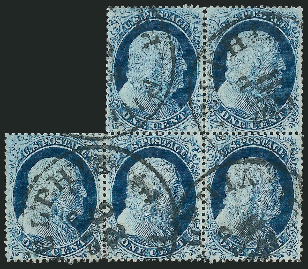 Cost of US Stamp Scott Catalog #23 - 1c 1857 Franklin. Robert Siegel Auction Galleries, Mar 2011, Sale 1006, Lot 1045