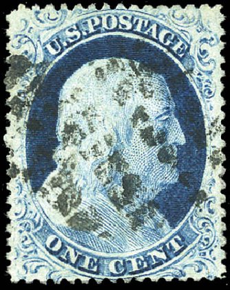 Price of US Stamp Scott #23 - 1857 1c Franklin. Matthew Bennett International, Sep 2011, Sale 338, Lot 1702