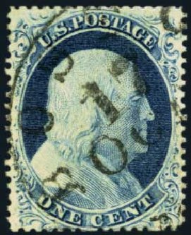 US Stamp Prices Scott # 23: 1c 1857 Franklin. Harmer-Schau Auction Galleries, Jan 2013, Sale 96, Lot 422