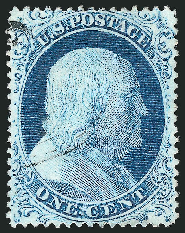 US Stamps Prices Scott Cat. 23: 1c 1857 Franklin. Robert Siegel Auction Galleries, Oct 2010, Sale 997, Lot 5232