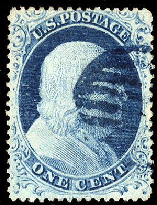 US Stamps Value Scott # 23 - 1857 1c Franklin. Cherrystone Auctions, Apr 2010, Sale 201004, Lot 63