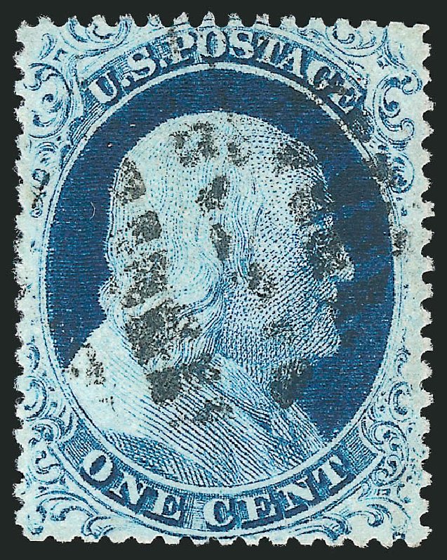 US Stamps Values Scott Catalogue 23: 1c 1857 Franklin. Robert Siegel Auction Galleries, Jul 2014, Sale 1077, Lot 63