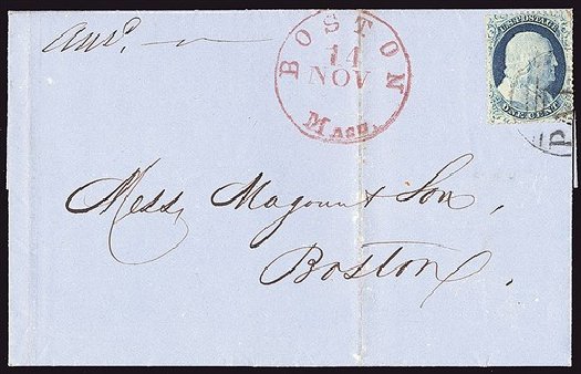 Values of US Stamps Scott Catalogue #23 - 1857 1c Franklin. Spink Shreves Galleries, Jan 2014, Sale 146, Lot 173