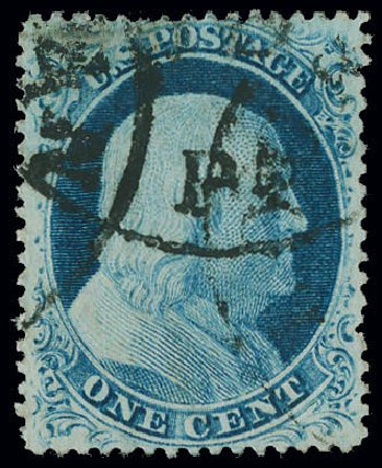 US Stamp Price Scott Cat. #23 - 1857 1c Franklin. Matthew Bennett International, Jun 2008, Sale 328, Lot 506