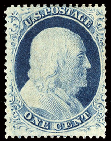 Prices of US Stamp Scott Catalogue # 23 - 1857 1c Franklin. Cherrystone Auctions, Jan 2009, Sale 200901, Lot 46