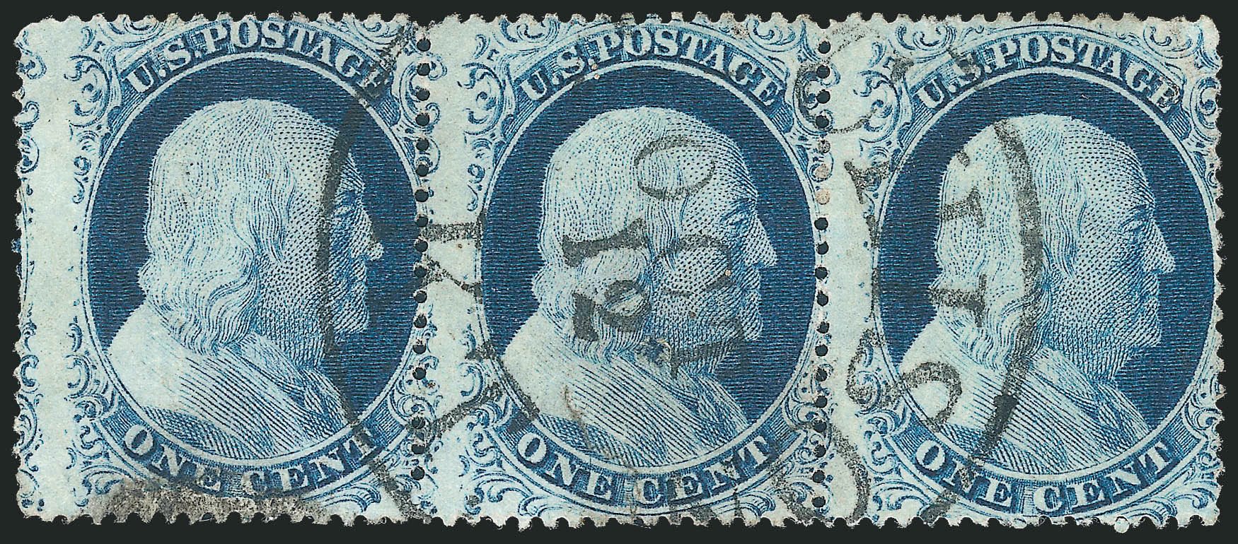 Prices of US Stamp Scott Catalog 23: 1857 1c Franklin. Robert Siegel Auction Galleries, Dec 2012, Sale 1037, Lot 1466