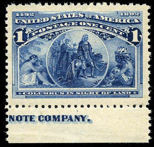 US Stamps Price Scott 230: 1c 1893 Columbian Exposition. Matthew Bennett International, Mar 2012, Sale 344, Lot 4417