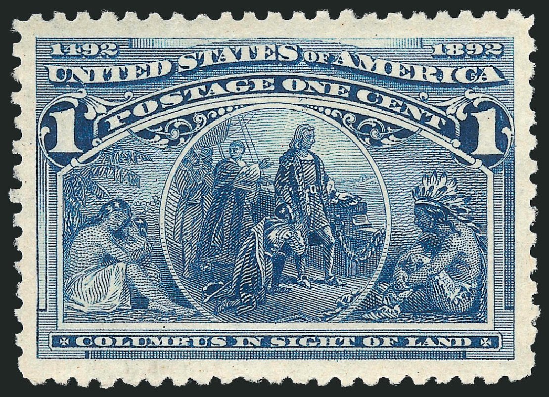 Values of US Stamp Scott Catalogue # 230 - 1c 1893 Columbian Exposition. Robert Siegel Auction Galleries, Mar 2012, Sale 1019, Lot 537